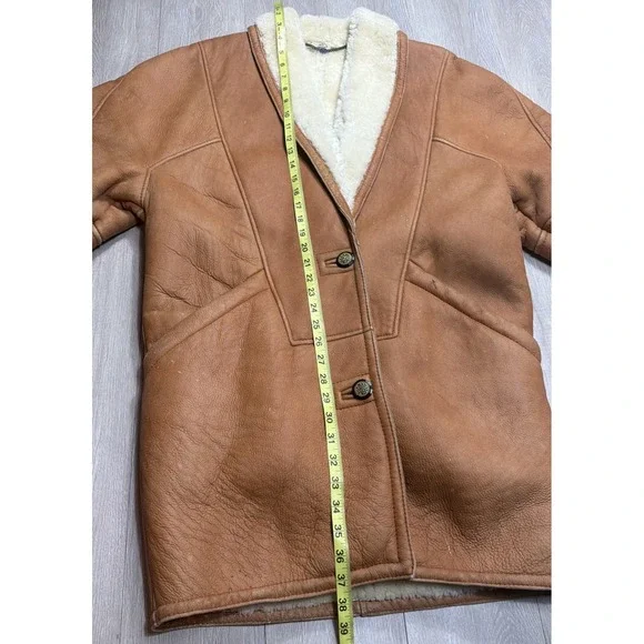 Vintage 1980's Sheepskin Shearling Long Coat Women's Small Hugo Buscati Rare!! - Picture 13 of 16